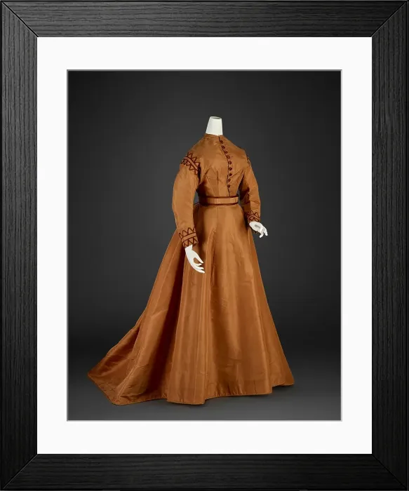 Framed Print : Day Dress (Bodice, Skirt, Sash), 1865-1867. Creator: Unknown Framed Print : Day Dress (Bodice, Skirt, Sash), 1865-1867. Creator: Unknown