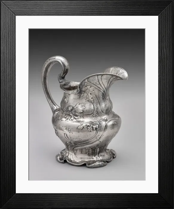 Framed Print : Water pitcher from the Martele line, 1906. Creators: Gorham Manufacturing Company, George Ernest Germer, Harold Nock Framed Print : Water pitcher from the Martele line, 1906. Creators: Gorham Manufacturing Company, George Ernest Germer, Harold Nock
