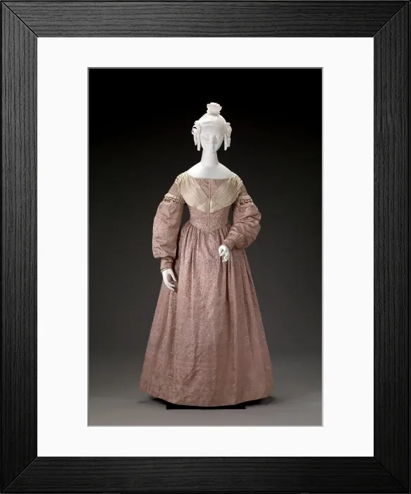 Framed Print : Dress, 1837. Creator: Unknown