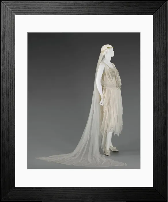 Framed Print : Wedding Dress with Veil, 1920. Creator: George Phillip Meier Framed Print : Wedding Dress with Veil, 1920. Creator: George Phillip Meier