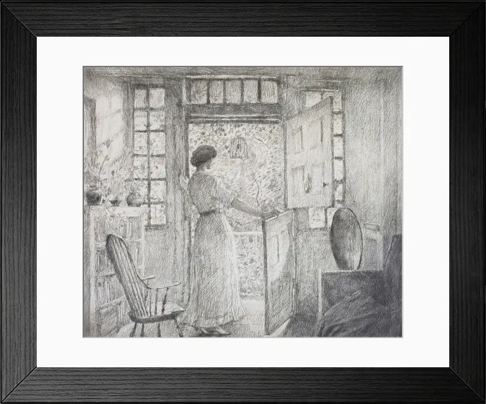 Framed Print : The Dutch Door (recto), 1915. Creator: Frederick Childe Hassam Framed Print : The Dutch Door (recto), 1915. Creator: Frederick Childe Hassam