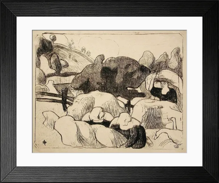 Framed Print : Femmes faisant les Foins (Women Making Haystacks), 1889. Creator: Emile Bernard Framed Print : Femmes faisant les Foins (Women Making Haystacks), 1889. Creator: Emile Bernard