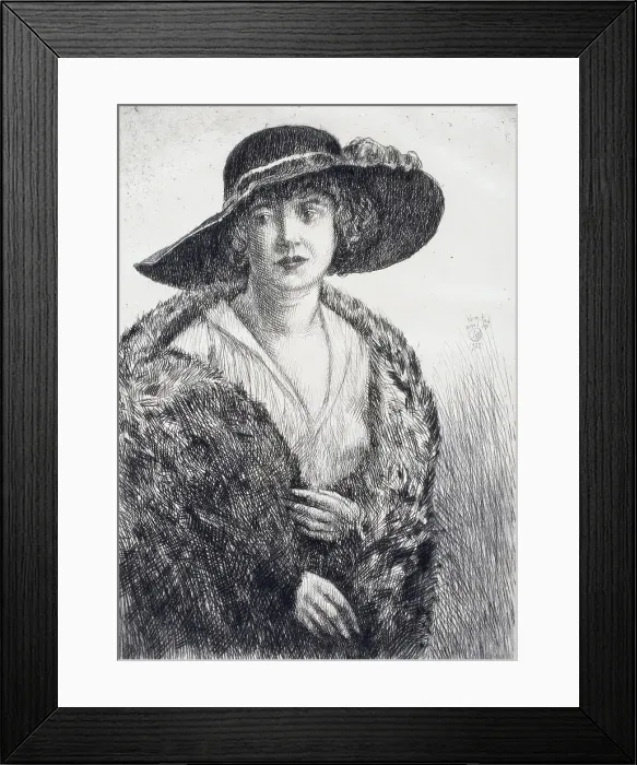Framed Print : Mlle. Erminie Gagnon, 1922. Creator: Frederick Childe Hassam Framed Print : Mlle. Erminie Gagnon, 1922. Creator: Frederick Childe Hassam