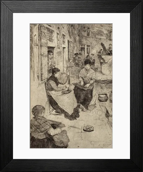 Framed Print : Perleria, (bead stringers), 1882. Creator: Otto Henry Bacher Framed Print : Perleria, (bead stringers), 1882. Creator: Otto Henry Bacher