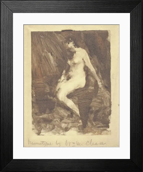 Framed Print : Seated Nude, 1895-1914. Creator: William Merritt Chase Framed Print : Seated Nude, 1895-1914. Creator: William Merritt Chase