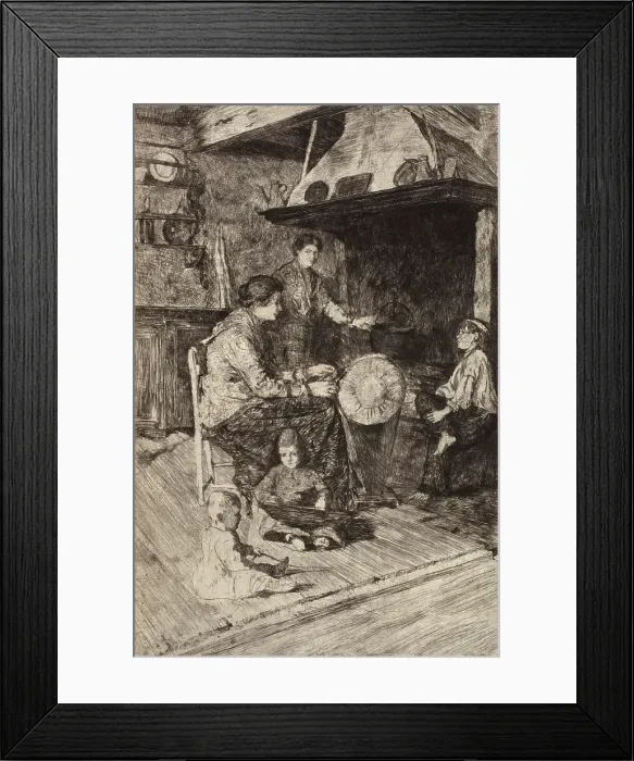 Framed Print : Merlatrice, (lace makers), 1880s. Creator: Otto Henry Bacher