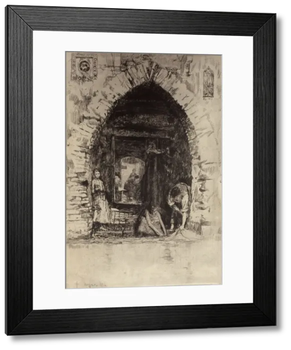 Framed Print : Lavanderia, 1881. Creator: Otto Henry Bacher Framed Print : Lavanderia, 1881. Creator: Otto Henry Bacher