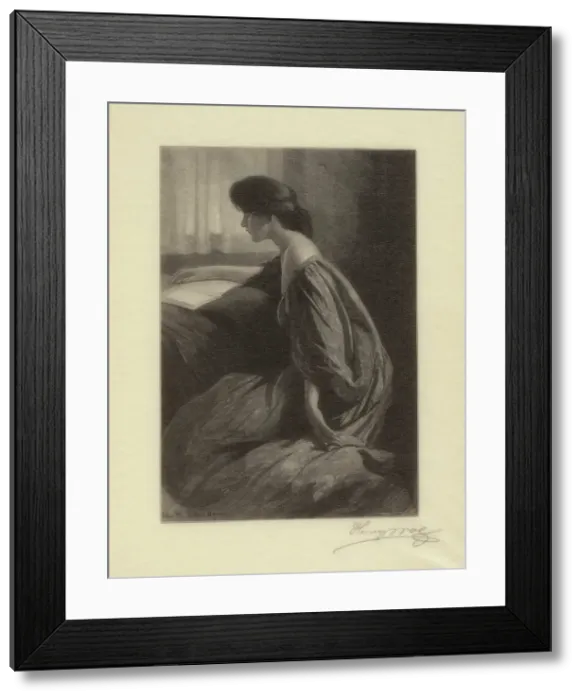 Framed Print : A Quiet Hour, 1903. Creator: Henry Wolf Framed Print : A Quiet Hour, 1903. Creator: Henry Wolf
