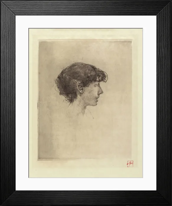 Framed Print : Portrait of a Girl, 1880-1890. Creator: Robert Frederick Blum
