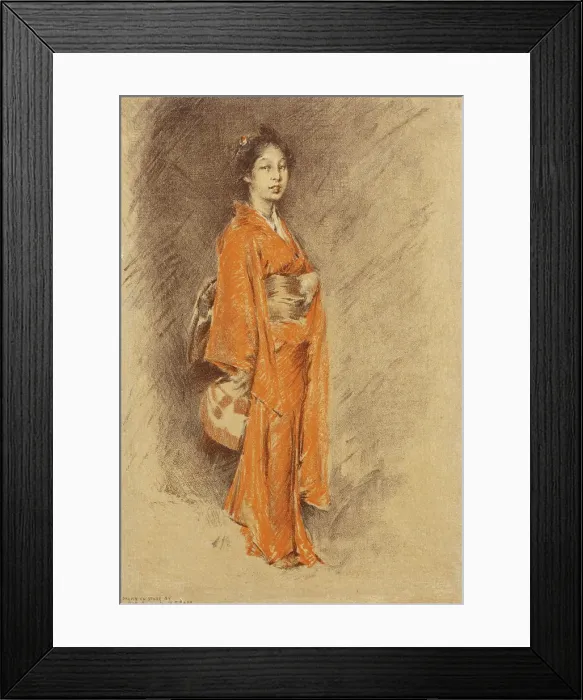 Framed Print : Japanese Woman in Kimono, late 19th century. Creator: Robert Frederick Blum Framed Print : Japanese Woman in Kimono, late 19th century. Creator: Robert Frederick Blum