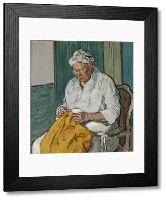 Framed Print : The Seamstress, 1925. Creator: Frederic C. Bartlett Framed Print : The Seamstress, 1925. Creator: Frederic C. Bartlett