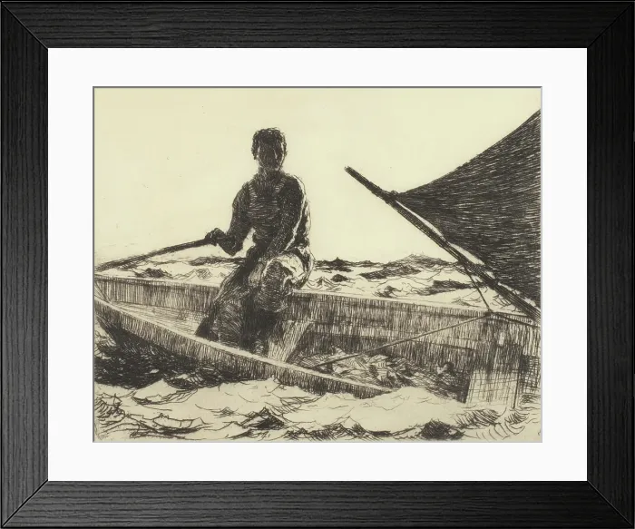 Framed Print : Dory Fisherman, 1927. Creator: Frank Weston Benson Framed Print : Dory Fisherman, 1927. Creator: Frank Weston Benson