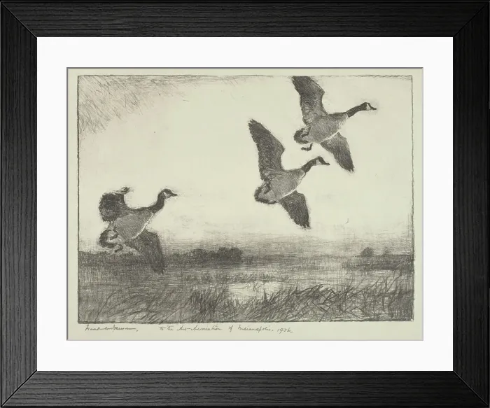 Framed Print : Three Geese, 1936. Creator: Frank Weston Benson Framed Print : Three Geese, 1936. Creator: Frank Weston Benson