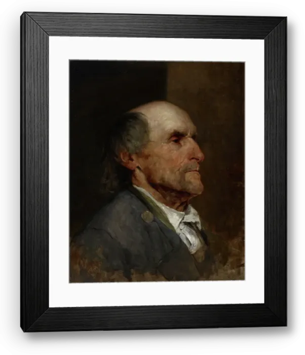Framed Print : Study Head (Old Man), 1883-1884. Creator: Samuel G Richards Framed Print : Study Head (Old Man), 1883-1884. Creator: Samuel G Richards