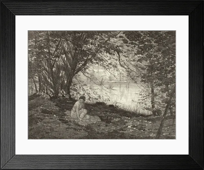 Framed Print : On the River, c1920s. Creator: Bolton Coit Brown Framed Print : On the River, c1920s. Creator: Bolton Coit Brown