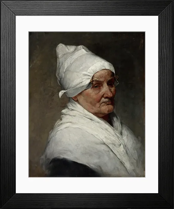 Framed Print : Old Peasant Woman, about 1885. Creator: Samuel G Richards Framed Print : Old Peasant Woman, about 1885. Creator: Samuel G Richards