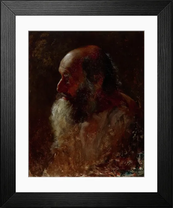 Framed Print : Study Head (Bearded Man), 1883-1884. Creator: Samuel G Richards Framed Print : Study Head (Bearded Man), 1883-1884. Creator: Samuel G Richards