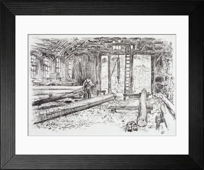 Framed Print : Spar Shop, Gloucester, 1918. Creator: Frederick Childe Hassam Framed Print : Spar Shop, Gloucester, 1918. Creator: Frederick Childe Hassam