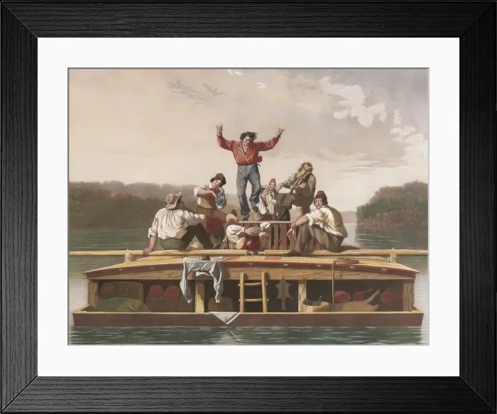 Framed Print : The Jolly Flat Boat Men, 1847. Creator: Thomas Doney Framed Print : The Jolly Flat Boat Men, 1847. Creator: Thomas Doney