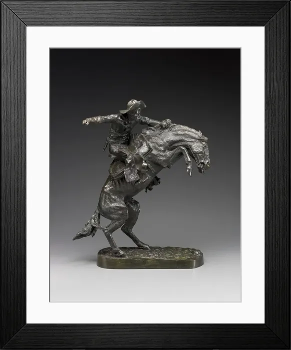 Framed Print : The Broncho Buster, 1895. Creator: Frederic Remington