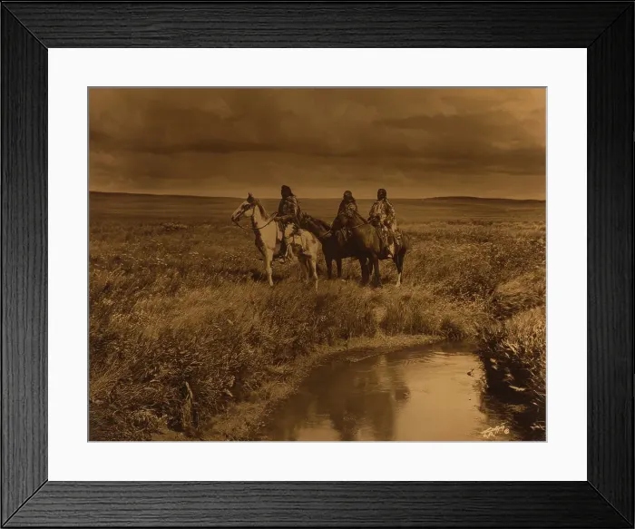 Framed Print : The Three Chiefs- Piegan, 1900. Creator: Edward Sheriff Curtis Framed Print : The Three Chiefs- Piegan, 1900. Creator: Edward Sheriff Curtis