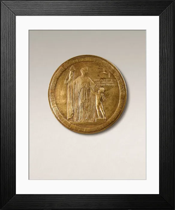 Framed Print : The Indiana Medal (The Admission of Indiana to the Union), 1916. Creator: Janet Scudder Framed Print : The Indiana Medal (The Admission of Indiana to the Union), 1916. Creator: Janet Scudder