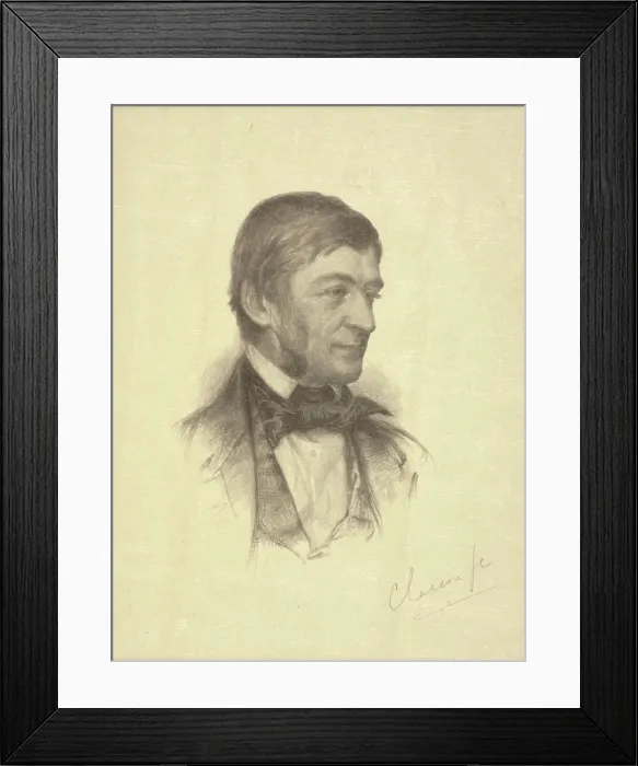 Framed Print : Portrait of Ralph Waldo Emerson, c1840s. Creator: William Baxter Palmer Closson Framed Print : Portrait of Ralph Waldo Emerson, c1840s. Creator: William Baxter Palmer Closson