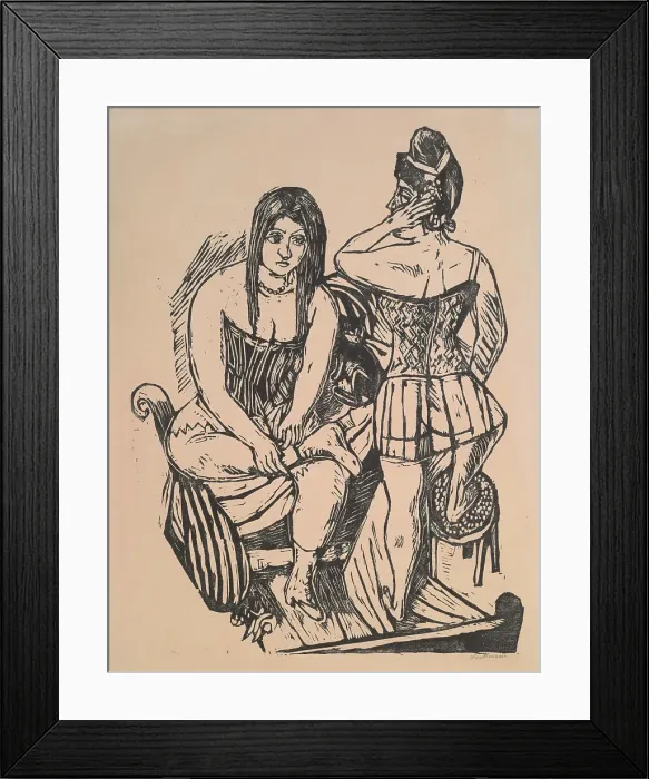 Framed Print : At Toilette (Bei der Toilette), 1923. Creator: Max Beckmann Framed Print : At Toilette (Bei der Toilette), 1923. Creator: Max Beckmann