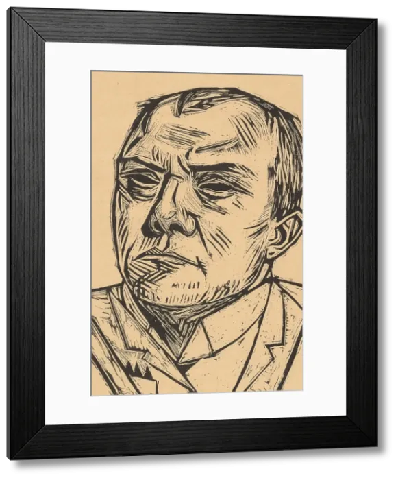 Framed Print : Self-Portrait (Selbstbildnis), 1922. Creator: Max Beckmann Framed Print : Self-Portrait (Selbstbildnis), 1922. Creator: Max Beckmann