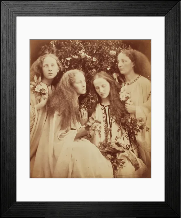 Framed Print : The Rosebud Garden of Girls, 1868. Creator: Julia Margaret Cameron