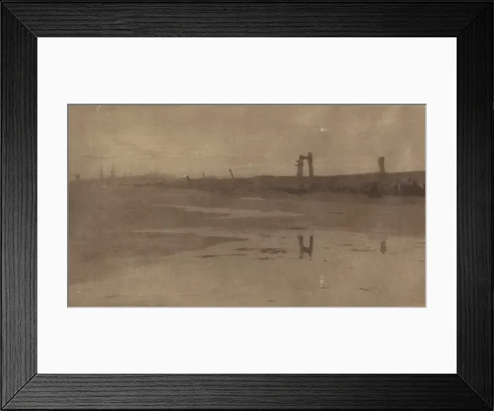 Framed Print : Rye Pier, Evening, 1888. Creators: Frank Short, F. Goulding Framed Print : Rye Pier, Evening, 1888. Creators: Frank Short, F. Goulding