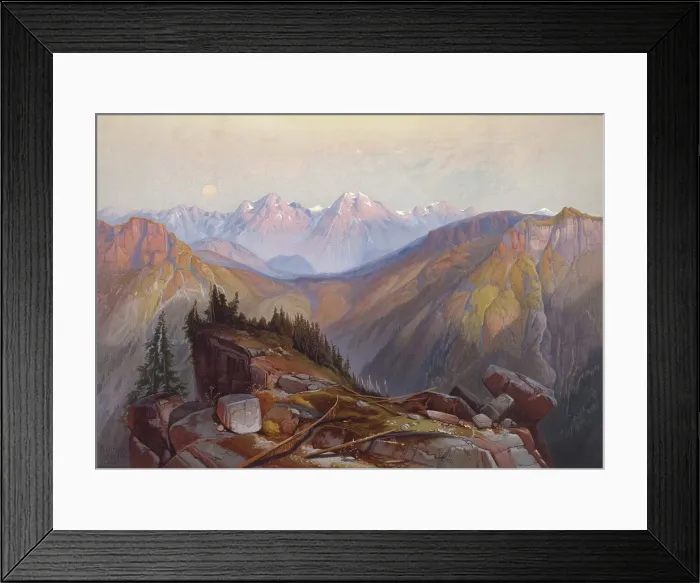 Framed Print : Lower Yellowstone Range seen from Yellowstone National Park, 1874. Creator: Thomas Moran Framed Print : Lower Yellowstone Range seen from Yellowstone National Park, 1874. Creator: Thomas Moran