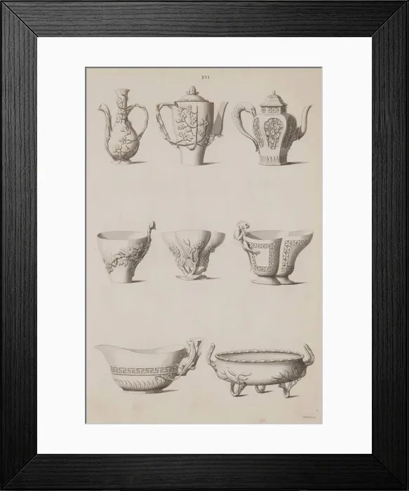 Framed Print : Plate XVI, Designs of Buildings, Furniture, Clothes, Machinery, and Implements of the Chinese, 1757. Creator: William Chambers Framed Print : Plate XVI, Designs of Buildings, Furniture, Clothes, Machinery, and Implements of the Chinese, 1757. Creator: William Chambers