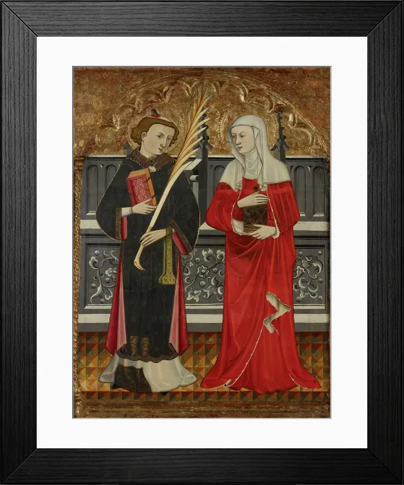 Framed Print : St Stephen and St Mary Magdalene, about 1410. Creator: Pere Vall Framed Print : St Stephen and St Mary Magdalene, about 1410. Creator: Pere Vall
