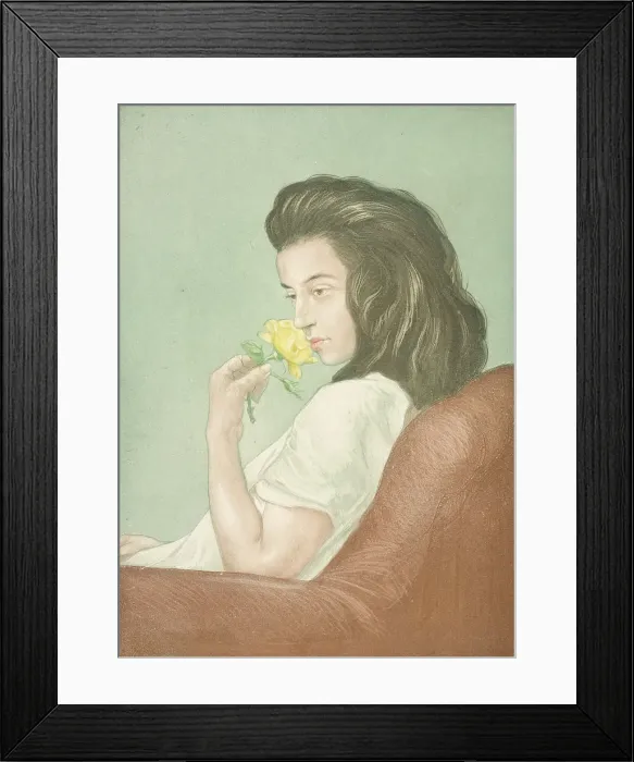 Framed Print : La Rose The (The Tea Rose), about 1900. Creator: Charles Maurin Framed Print : La Rose The (The Tea Rose), about 1900. Creator: Charles Maurin