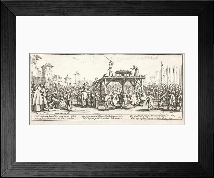 Framed Print : La Roue (Breaking on the Wheel), 1633. Creator: Jacques Callot Framed Print : La Roue (Breaking on the Wheel), 1633. Creator: Jacques Callot
