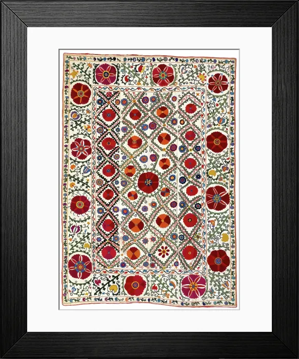 Framed Print : Ceremonial Hanging (Suzani), about 1875. Creator: Unknown Framed Print : Ceremonial Hanging (Suzani), about 1875. Creator: Unknown