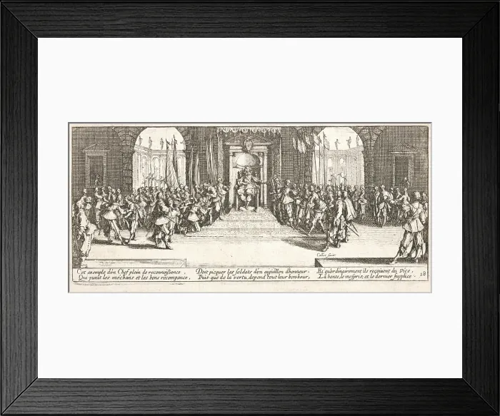 Framed Print : Distribution des recompenses (Distribution of Recompenses), 1633. Creator: Jacques Callot Framed Print : Distribution des recompenses (Distribution of Recompenses), 1633. Creator: Jacques Callot