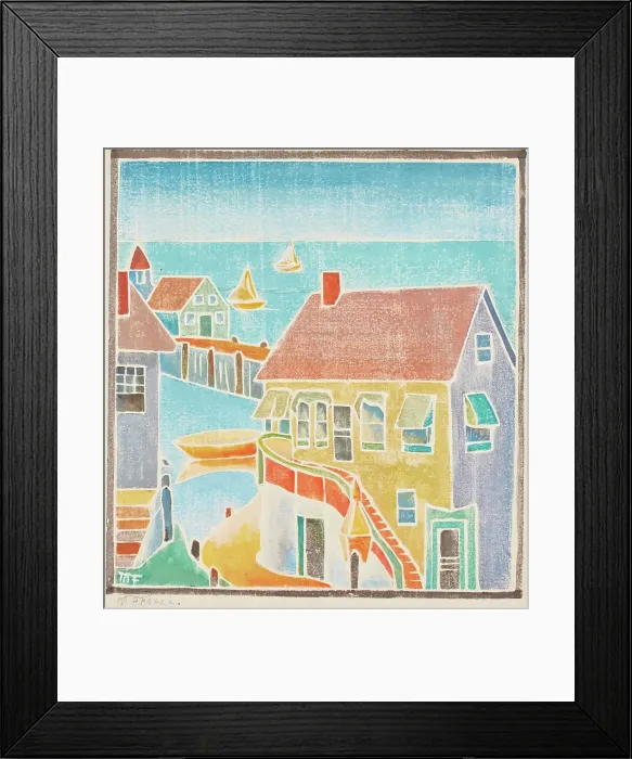 Framed Print : Provincetown Houses, about 1920. Creator: Mary Alice Frack Framed Print : Provincetown Houses, about 1920. Creator: Mary Alice Frack