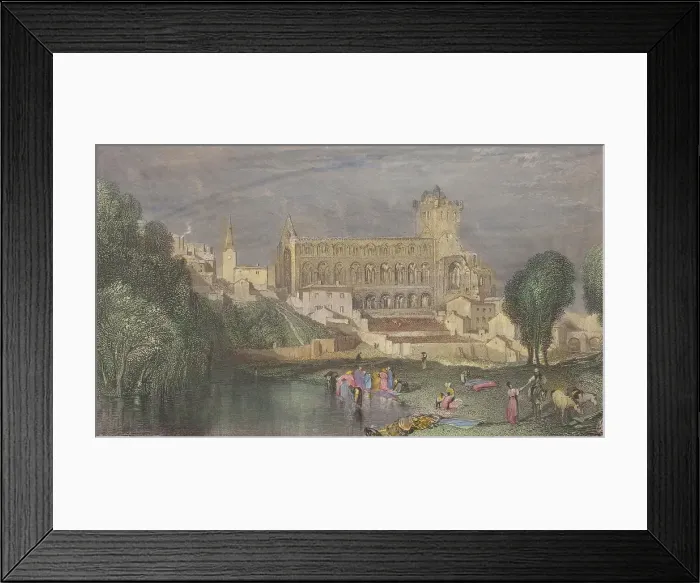 Framed Print : Jedburgh Abbey, 1833. Creator: Robert Brandard Framed Print : Jedburgh Abbey, 1833. Creator: Robert Brandard