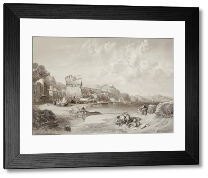 Framed Print : Vietri, Gulf of Salerno, 1859. Creator: William Miller Framed Print : Vietri, Gulf of Salerno, 1859. Creator: William Miller