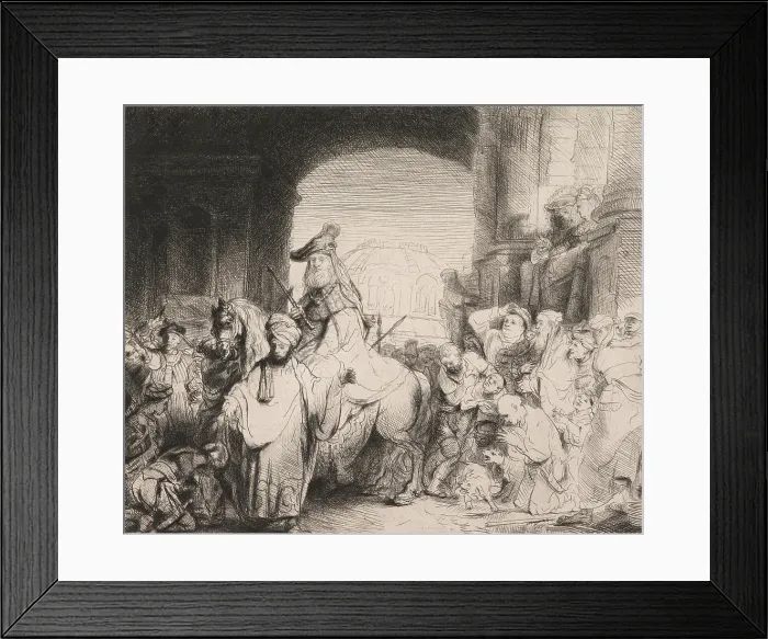 Framed Print : The Triumph of Mordecai, 1641. Creator: Rembrandt Harmensz van Rijn Framed Print : The Triumph of Mordecai, 1641. Creator: Rembrandt Harmensz van Rijn