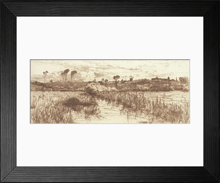 Framed Print : The Haunt of the Muskrat - Easthampton, 1884. Creator: Mary Norman Framed Print : The Haunt of the Muskrat - Easthampton, 1884. Creator: Mary Norman
