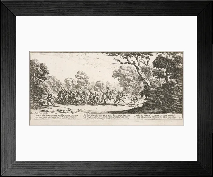Framed Print : Decouverte des malfaiteurs (Discovery of the Malefactors), 1633. Creator: Jacques Callot Framed Print : Decouverte des malfaiteurs (Discovery of the Malefactors), 1633. Creator: Jacques Callot