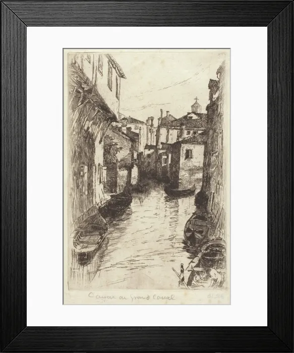 Framed Print : Canal, Venice, 1880-1882. Creator: Otto Henry Bacher Framed Print : Canal, Venice, 1880-1882. Creator: Otto Henry Bacher