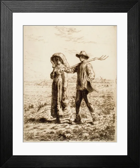 Framed Print : Le Depart pour le travail (Going to Work), 1863. Creator: Jean Francois Millet Framed Print : Le Depart pour le travail (Going to Work), 1863. Creator: Jean Francois Millet