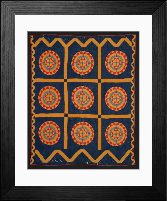 Framed Print : Quilt (Compass), about 1860. Creator: Anna M. Ledbetter Framed Print : Quilt (Compass), about 1860. Creator: Anna M. Ledbetter