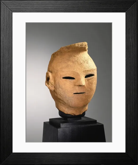 Framed Print : Haniwa female head, 500s. Creator: Unknown Framed Print : Haniwa female head, 500s. Creator: Unknown