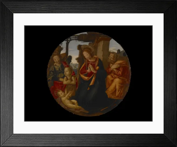 Framed Print : The Holy Family with St John the Baptist and an Angel, 1490-1500. Creator: Unknown Framed Print : The Holy Family with St John the Baptist and an Angel, 1490-1500. Creator: Unknown