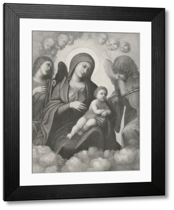 Framed Print : Madonna and Child in Glory, 1894. Creator: Antonio da Correggio Framed Print : Madonna and Child in Glory, 1894. Creator: Antonio da Correggio